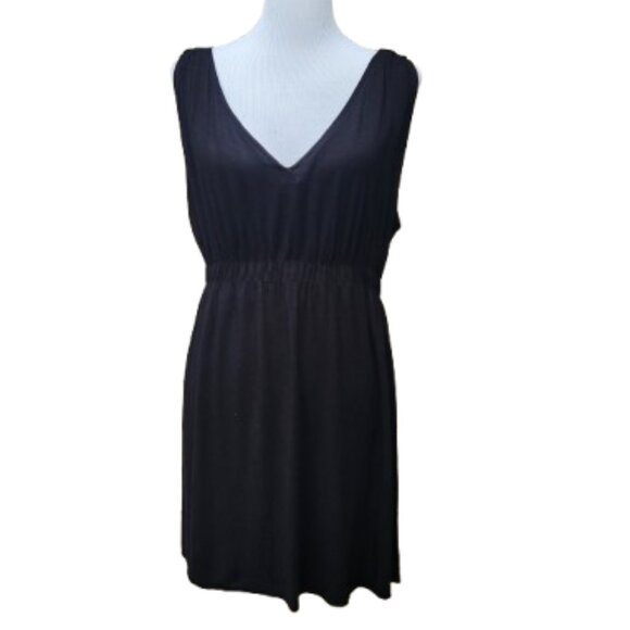 Wilster Black Casual Short Dress V-Neck Sleeveless Stretch Cover-up Solid - Picture 1 of 14